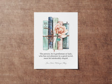 Load image into Gallery viewer, Jane Austen Wall Art Northanger Abbey Jane Austen Gifts, Reading Nook Decor, Book Shelf Decor, Book Quote Posters,