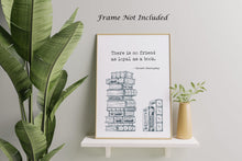 Load image into Gallery viewer, Ernest Hemingway Book Quote Print – Literary Wall Art, Book Lover Gift, Reading Decor, Book Stack Illustration Framed & Unframed Options