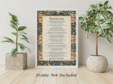 Load image into Gallery viewer, Desiderata Poem Print Poem By Max Ehrmann William Morris Poster