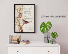 Load image into Gallery viewer, Jane Eyre Quote Print Charlotte Brontë Literary Wall Art, "I am no bird" Feminist Book Lover Gift, Vintage Bird Illustration, Classic Novel