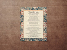 Load image into Gallery viewer, Desiderata Poem Print, William Morris Art, Max Ehrmann Poetry Wall Art