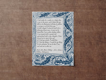 Load image into Gallery viewer, Much Ado About Nothing Print – Shakespeare Quote Art, Don John Monologue, Literary Wall Decor, Victorian Style Border, Classic Theatre Gift