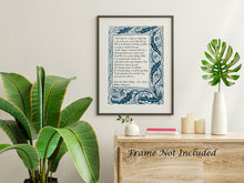 Load image into Gallery viewer, Much Ado About Nothing Print – Shakespeare Quote Art, Don John Monologue, Literary Wall Decor, Victorian Style Border, Classic Theatre Gift
