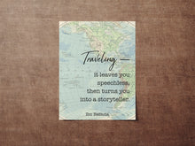 Load image into Gallery viewer, Ibn Battuta Travel Quote Traveling it leaves you speechless, then turns you into a storyteller - Physical Print Without Frame
