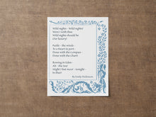 Load image into Gallery viewer, Emily Dickinson Poem Print – “Wild Nights” Romantic Poetry Wall Art