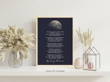 Load image into Gallery viewer, The Moon was But a Chin of Gold - Emily Dickinson Poetry Wall art - Physical Print Without Frame