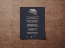 Load image into Gallery viewer, The Moon was But a Chin of Gold - Emily Dickinson Poetry Wall art - Physical Print Without Frame