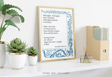 Load image into Gallery viewer, Emily Dickinson Poem Print – “Wild Nights” Romantic Poetry Wall Art, Aubrey Beardsley Print, Framed or Unframed Literary Gift