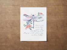 Load image into Gallery viewer, Outlander Skye Boat Song Print Dragonfly: "Sing me a song of a lass that is gone..."