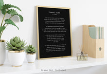 Load image into Gallery viewer, Funeral Blues or Stop all the clocks W. H. Auden - Four weddings funeral poem - In loving memory UNFRAMED