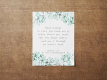 Load image into Gallery viewer, Real Courage - Harper Lee Quote - Literary Wall Art - Inspirational Poster Print - Physical Print Without Frame