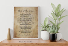 Load image into Gallery viewer, The Oak Tree Poem By Johnny Ray Ryder Jr - Poem Poster Print - Poetry Wall Art - Physical Print Without Frame