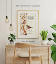 Load image into Gallery viewer, Matthew 6:26-27 Print NIV Bible verse "Look at the birds" - Scripture Wall Art - Bible print for Home Framed & Unframed Options