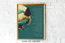 Load image into Gallery viewer, A Native Hill by Wendell Berry ... "And so I go to the woods" illustrated poem - Framed & Unframed Options