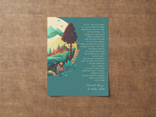 Load image into Gallery viewer, A Native Hill by Wendell Berry ... "And so I go to the woods" illustrated poem - Framed & Unframed Options