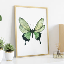 Load image into Gallery viewer, Light Green Butterfly print - Butterfly wall art UNFRAMED