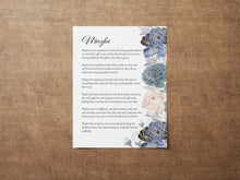Load image into Gallery viewer, Maybe Poem Print 1st Anniversary Gift or Wedding Memento – Love Poem Wall Art with Elegant Blue Floral Design