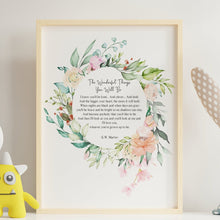 Load image into Gallery viewer, The Wonderful Things You Will Be - Baby Shower Gift - Nursery Wall Art Print - E.W. Martin - Physical Art Print Without Frame