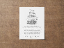 Load image into Gallery viewer, Sea Fever Poem Print, John Masefield Poetry Nautical Wall Art
