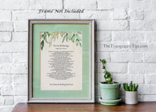 Load image into Gallery viewer, The Art Of Marriage Personalized Wedding Poem Wedding Poetry wall art - Ceremony reading - Framed & Unframed Options