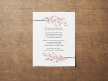 Load image into Gallery viewer, Memorial Poem Print: "I Give You This One Thought to Keep"