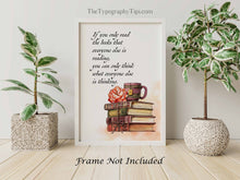 Load image into Gallery viewer, Haruki Murakami Quote If you only read the books that everyone else is reading Norwegian Wood Book Quote Framed & Unframed Options