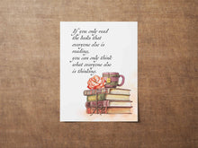 Load image into Gallery viewer, Haruki Murakami Quote If you only read the books that everyone else is reading Norwegian Wood Book Quote Framed & Unframed Options