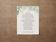 Load image into Gallery viewer, C S Lewis The Four Loves Quote To love at all is to be vulnerable Book Lover Print C S Lewis poster Framed & Unframed Options