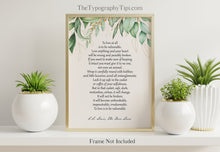 Load image into Gallery viewer, C S Lewis The Four Loves Quote To love at all is to be vulnerable Book Lover Print C S Lewis poster Framed & Unframed Options