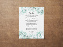 Load image into Gallery viewer, The One Personalized Wedding Poem Print - Love Poem, Marriage Poem, Wedding Reading, Framed & Unframed Options