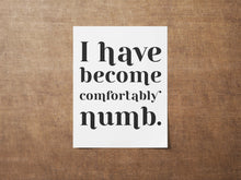 Load image into Gallery viewer, Pink Floyd I have become comfortably numb lyrics poster - Music Print bedroom decor home office decor record poster UNFRAMED