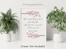 Load image into Gallery viewer, Charles Dickens Book Quote Print Great Expectations Love Quote You Are Part Of My Existence Literary Wall Art Framed & Unframed Options