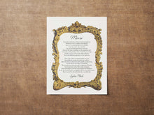 Load image into Gallery viewer, Mirror Poem By Sylvia Plath Poetry Print Literary Wall Art - Poem Wall Art - Framed & Unframed Options