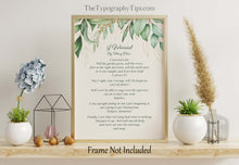 Load image into Gallery viewer, I Worried Poem By Mary Oliver Poem Poster Print - Mental Health Poem, Anxiety Poem Framed & Unframed Options