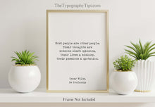 Load image into Gallery viewer, Oscar Wilde Quote Print Most people are other people De Profundis Book Quote Framed & Unframed Options