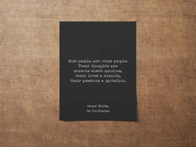 Load image into Gallery viewer, Oscar Wilde Quote Print Most people are other people De Profundis Book Quote Framed & Unframed Options