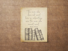 Load image into Gallery viewer, Mark Twain Quote Print: Vintage Books Art for Reading Nook