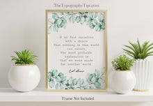 Load image into Gallery viewer, C S Lewis Quote Wall Art Poster, Made for another world, Framed & Unframed Options