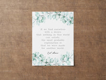 Load image into Gallery viewer, C S Lewis Quote Wall Art Poster, Made for another world, Framed & Unframed Options