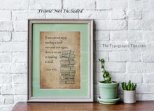 Load image into Gallery viewer, Oscar Wilde Quote If one cannot enjoy reading a book over and over again, there is no use in reading it at all Framed & Unframed Options