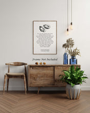 Load image into Gallery viewer, Ernest Hemingway Quote Print, As I ate the oysters... A Moveable Feast Book, Oyster Print in Black and White Unframed & Framed Options