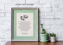 Load image into Gallery viewer, Ernest Hemingway Quote Print, As I ate the oysters... A Moveable Feast Book, Oyster Print in Black and White Unframed & Framed Options