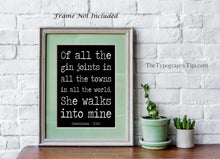 Load image into Gallery viewer, Casablanca Movie Quote Michael Curtiz, Of all the gin joints, Black and White Art Print for Home Decor Minimalist Wall Art Movie poster