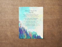 Load image into Gallery viewer, When I am Among the Trees By Mary Oliver Poem Poster Print, Vibrant Abstract Wall Art Framed & Unframed Options