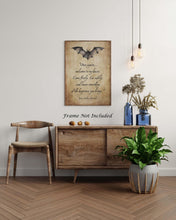Load image into Gallery viewer, Dracula Quote Print Welcome Sign Gothic Wall Art - Literary Decor - Bram Stoker Poster - Victorian Horror Aesthetic - Vampire Welcome Sign