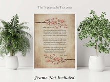 Load image into Gallery viewer, When You Are Old by William Butler Yeats WB Yeats Poetry Wall Art Framed & Unframed Options