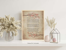 Load image into Gallery viewer, When You Are Old by William Butler Yeats WB Yeats Poetry Wall Art Framed & Unframed Options