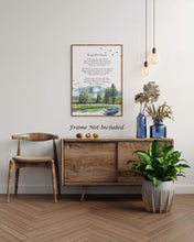 Load image into Gallery viewer, The Lake Isle of Innisfree by William Butler Yeats WB Yeats Poetry, Irish Wall Art Framed & Unframed Options