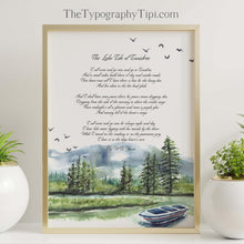 Load image into Gallery viewer, The Lake Isle of Innisfree by William Butler Yeats WB Yeats Poetry, Irish Wall Art Framed & Unframed Options