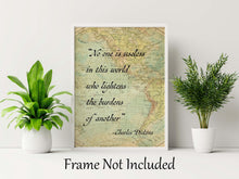 Load image into Gallery viewer, Charles Dickens Quote Doctor Marigold Book Quote Print Literary Wall Art, Our Mutual Friend Book Quote Framed & Unframed Options
